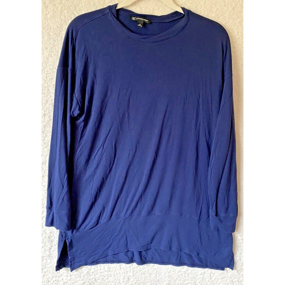 INC International Concepts Career 3/4 Sleeve Blouse Blue‎ Medium